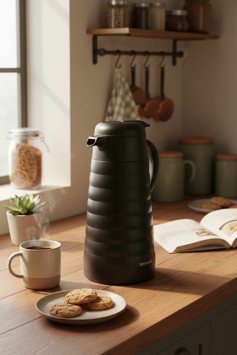 Bernardo Nora 2 Liter Steel Thermos Black (Made in Turkey) - Image 3